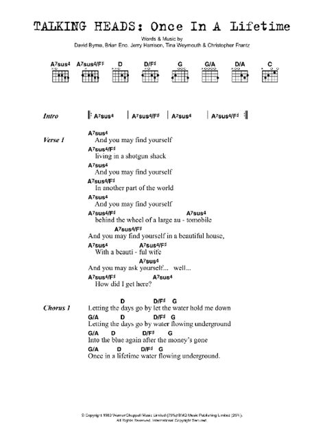 Talking Heads Chords & Tabs for Guitar, Ukulele, Bass, Drums at ...